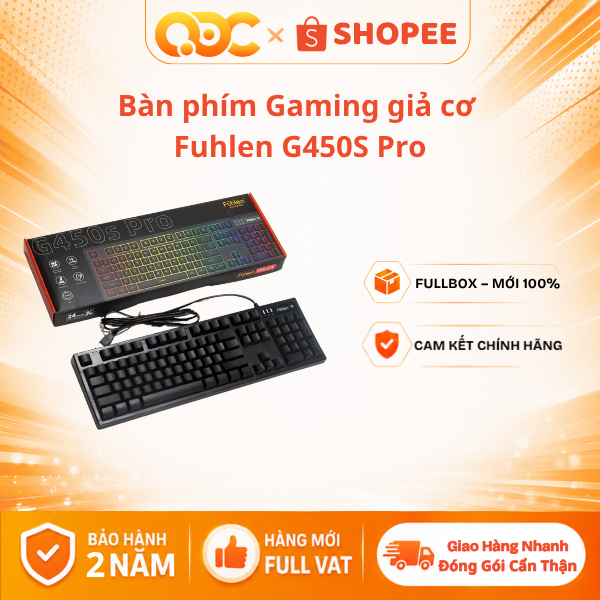 Bàn phím Gaming giả cơ Fuhlen G450S Pro Chính Hãng - Có Led RGB, Hỗ trợ anti-ghost 19 phím