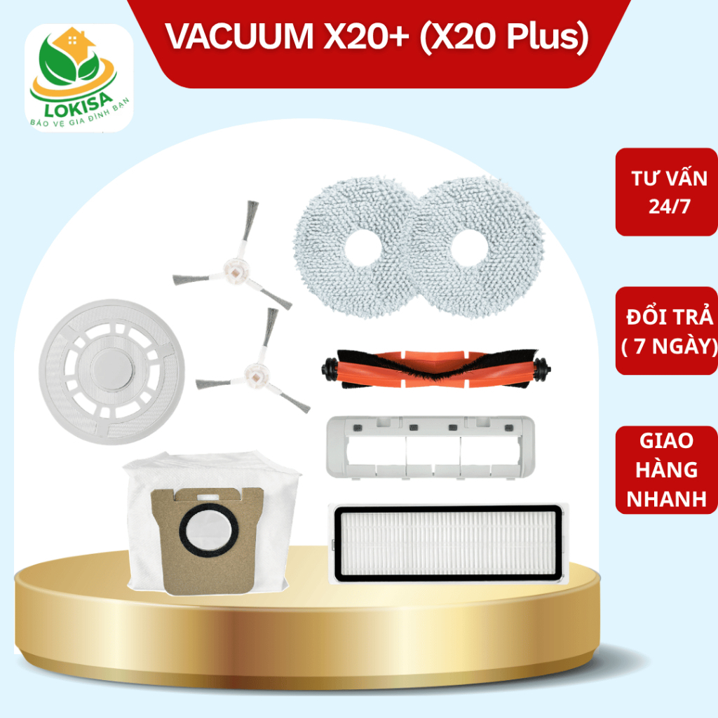 Phụ kiện robot hút bụi lau nhà Vacuum X20+ (X20 Plus) - Phụ kiện robot hút bụi Vacuum X20+, Đế khăn,