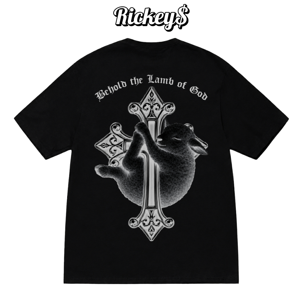 ÁO THUN BEHOLD THE LAMB ORNATE CROSS GRAPHIC - COTTON CAO CẤP - FORM RỘNG UNISEX