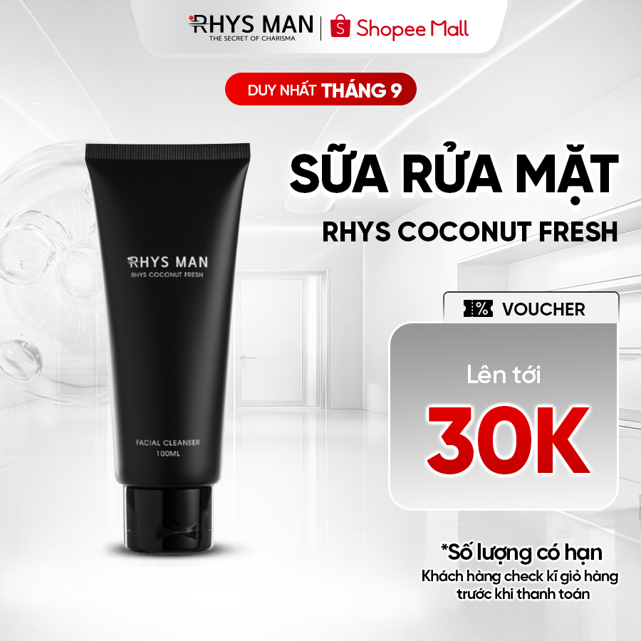 Sữa rửa mặt nam RHYS MAN hương dừa Rhys Coconut Fresh 100ml