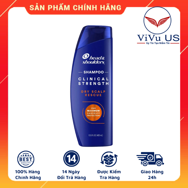 HEAD MỸ GIẢM GÀU, NẤM, DẦU GỘI HEAD & SHOULDERS MỸ CLINICAL STRENGTH 400ML [HSD 1/2028]