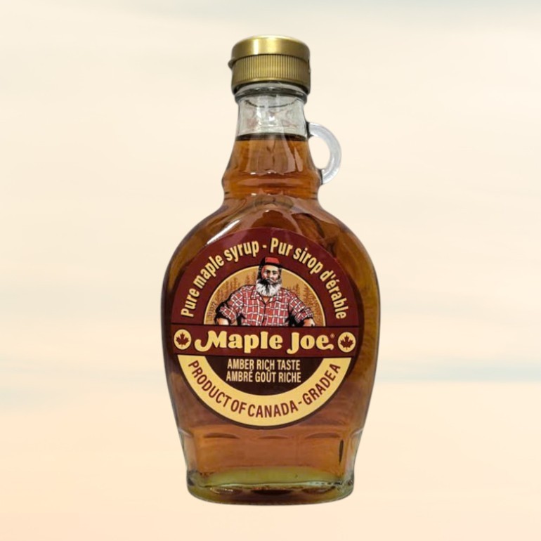 MAPLE JOE + Chai 250g + SY RÔ CÂY PHONG NGUYÊN CHẤT CANADA Pure Maple Syrup Amber Rich Taste