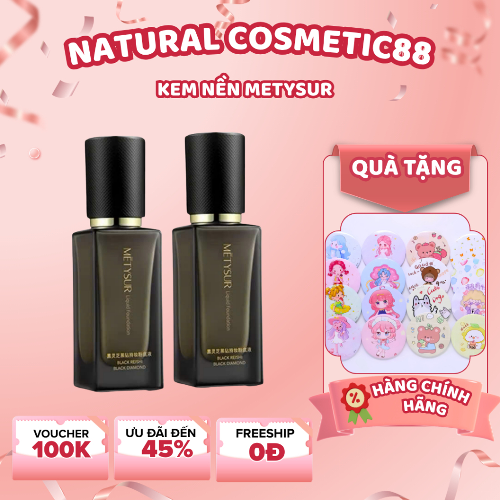 Kem nền dạng lỏng METSUR Kem nền trang điểm lâu trôi Kem che khuyết điểm dưỡng ẩm mềm 35g