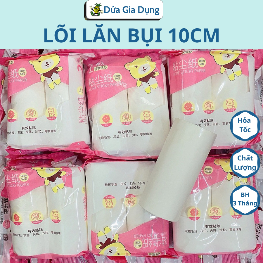 [COMBO 10 LÕI LĂN - 10CM] Lõi Lăn Bụi Quần Áo Siêu Dính, Lăn Tóc, Lăn Bụi Thảm, Làm sạch Lông Thú Cư