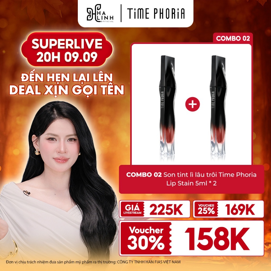 [VHL x Time Phoria] COMBO 2 Son tint lì lâu trôi Time Phoria Lip Stain 5ML*2