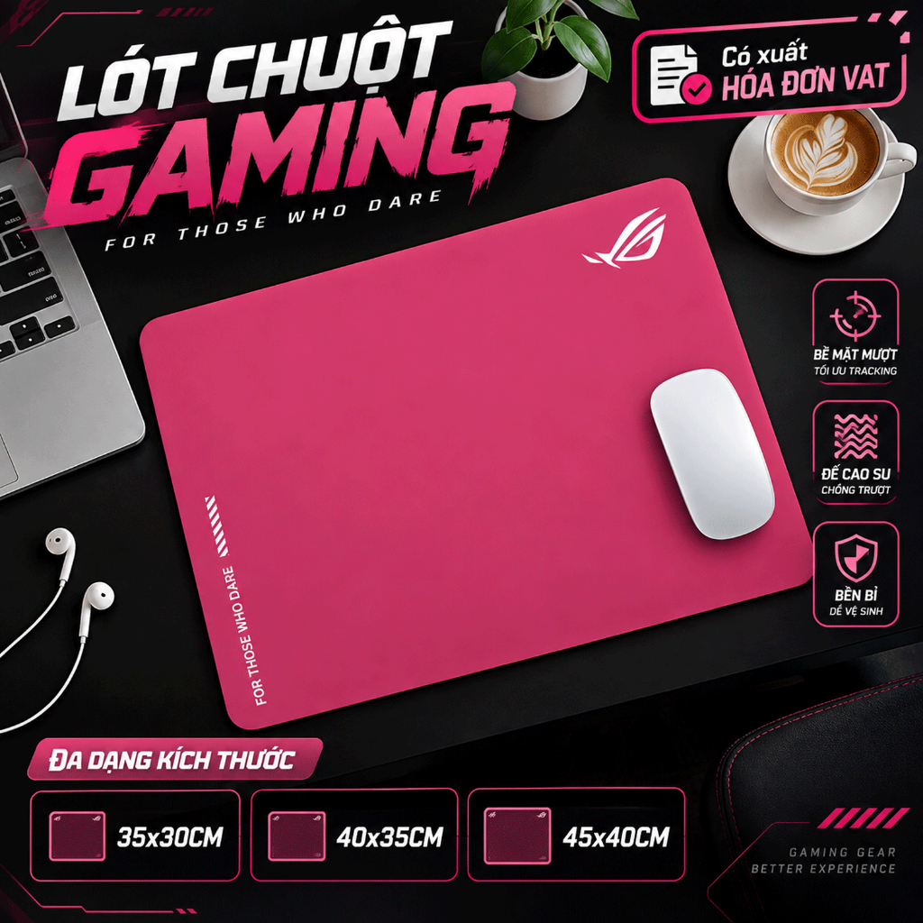Lót Chuột Gaming FPS Nhiều Màu Trơn Basic, Pad Chuột Gaming Chống Trơn Trượt Techstar