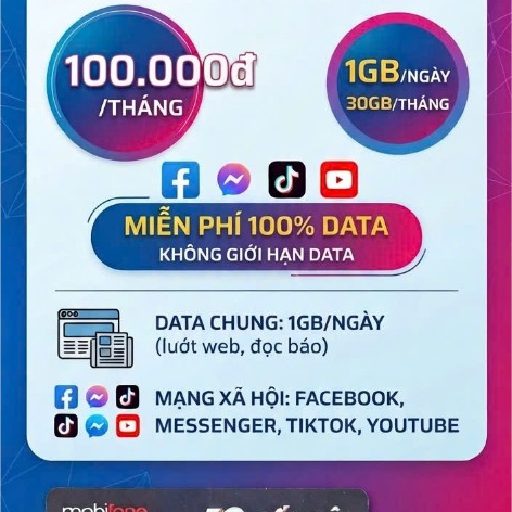 SIM MOBIFONE - SIM SỐ ĐẸP- GIÁ BÌNH DÂN - MXH100