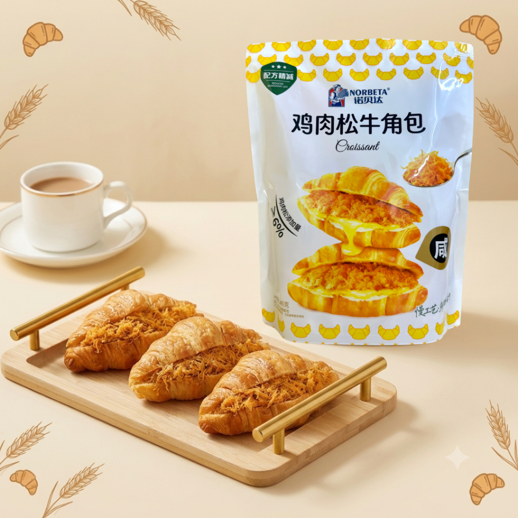 Bánh Sừng Bò (Croissant) Chà Bông Gà Norbeta 240g