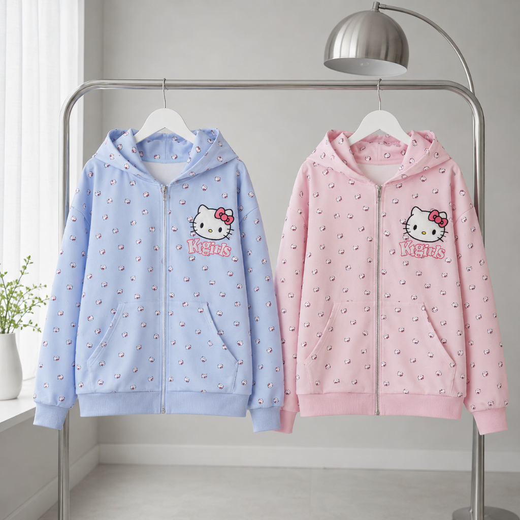 Áo Khoác Hoodie Zip Nữ TOMANO Vải Nỉ Dày Tay Dài Nón Rộng Form Unisex Chống Nắng - KNT69
