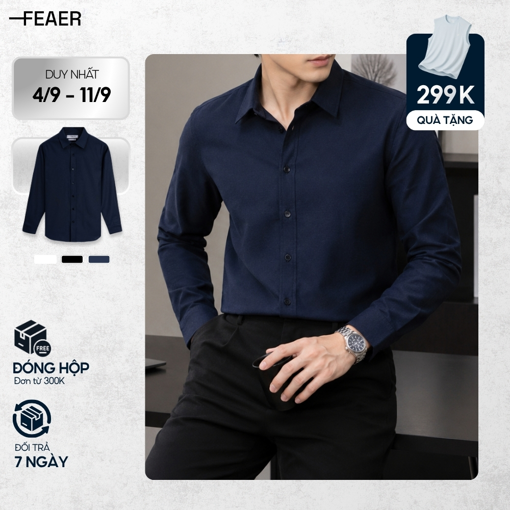Áo sơ mi tay dài OXFORD chất liệu Oxford Basic, trẻ trung, thanh lịch - FEAER
