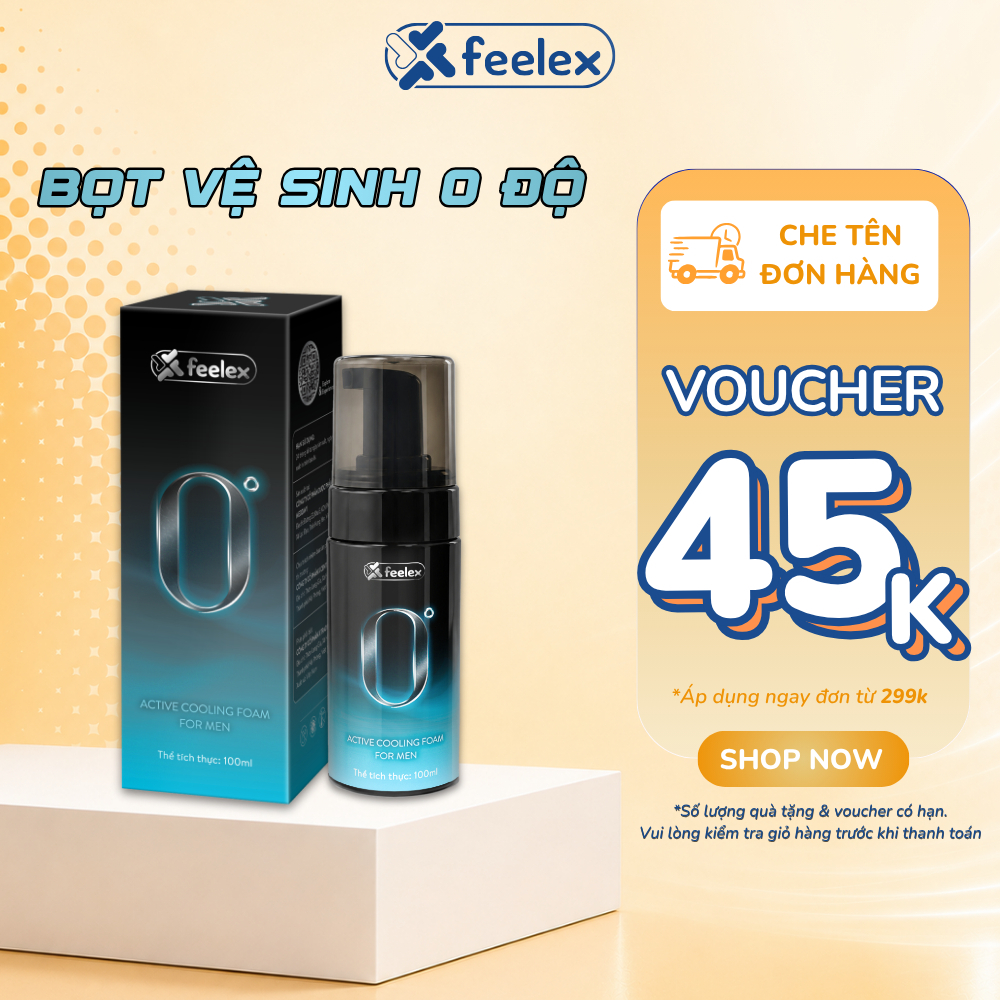 Bọt vệ sinh nam trước quan hệ Feelex mát lạnh, duy trì phong độ phái mạnh, 100ml