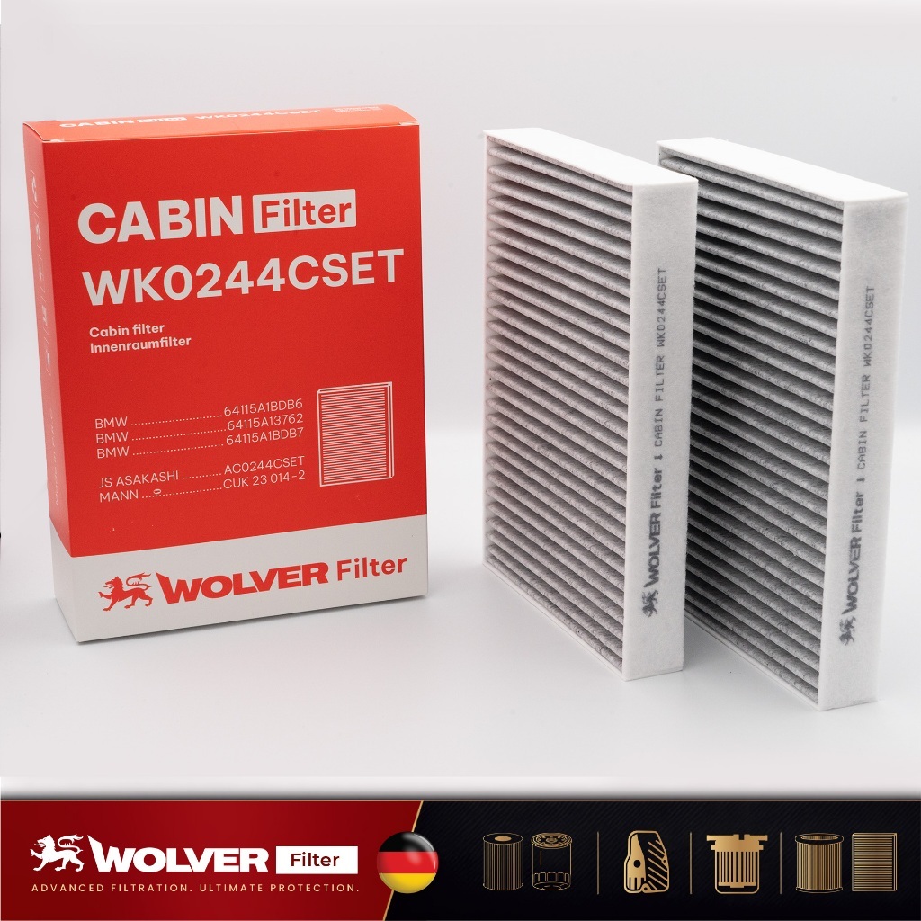 Set 2 Lọc Máy Lạnh Than Hoạt Tính Wolver Cho BMW 2 Series (G42) & M2 (G87), BMW 3 Series (G20) & M3 