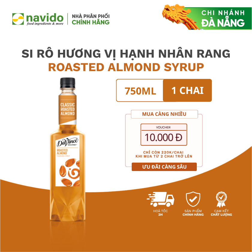 Siro Hạnh Nhân Rang / Roasted Almond Syrup - DaVinci Gourmet (750ml)