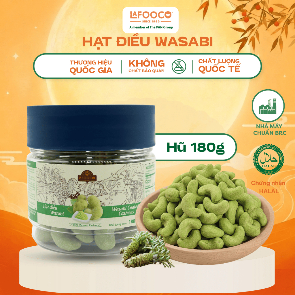 HẠT ĐIỀU WASABI 180G LAFOOCO Wasabi Coated Cashew Nuts