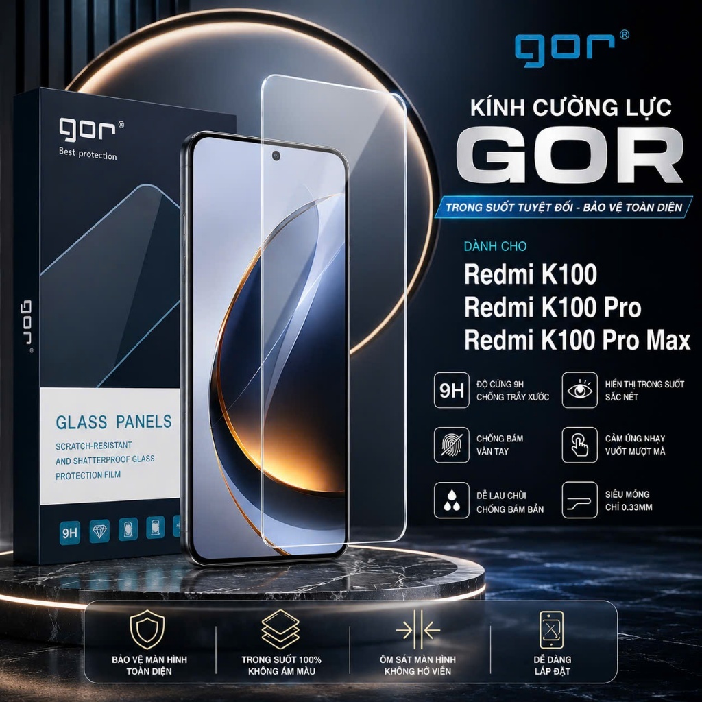 Kính Cường Lực Gor Redmi K100 PRO/ K100 PROMAX/ K100/ K90/ K90 Pro Max, K90 Ultra/ K90 MAX,K80 K80 P