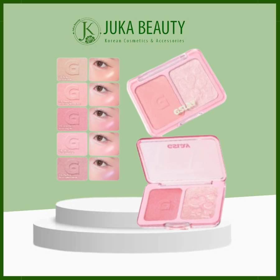 Bảng má hồng bắt sáng 2 ô Gslay Glitz Aura Blushlighter Duo 7.6g