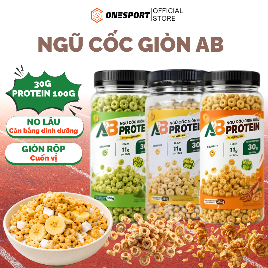 Ngũ Cốc Giòn AB Nutrition Cao Đạm - Ngũ Cốc Ăn Sáng Cho Người Vận Động, Ăn Eat Clean