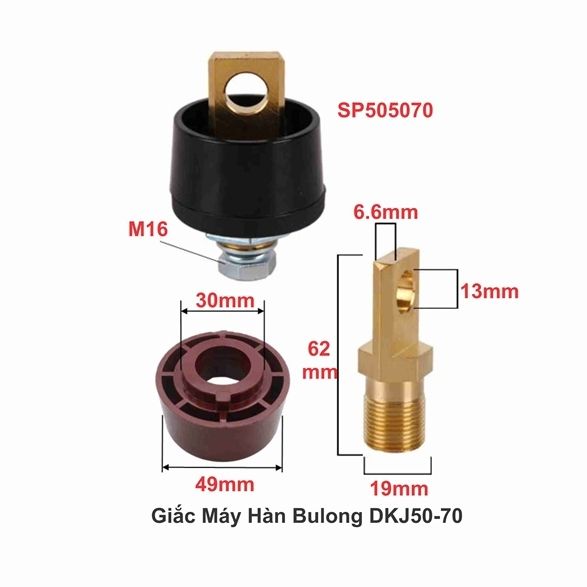 Giắc Máy Hàn Bulong DKJ50-70