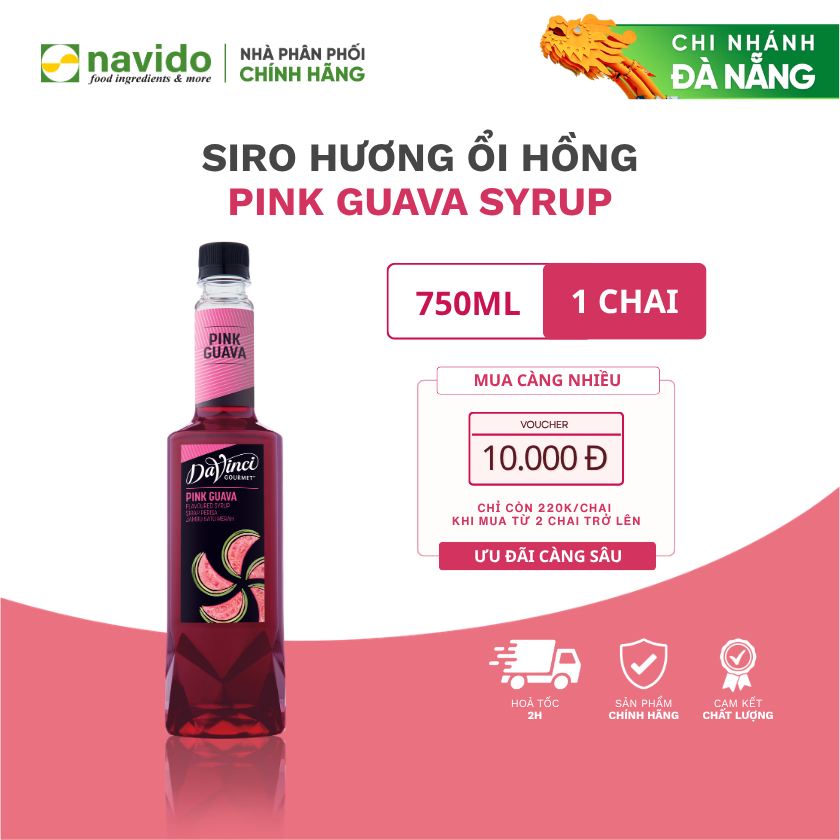Siro Hương Ổi Hồng / Pink Guava Syrup - Davinci Gourmet (750ml)
