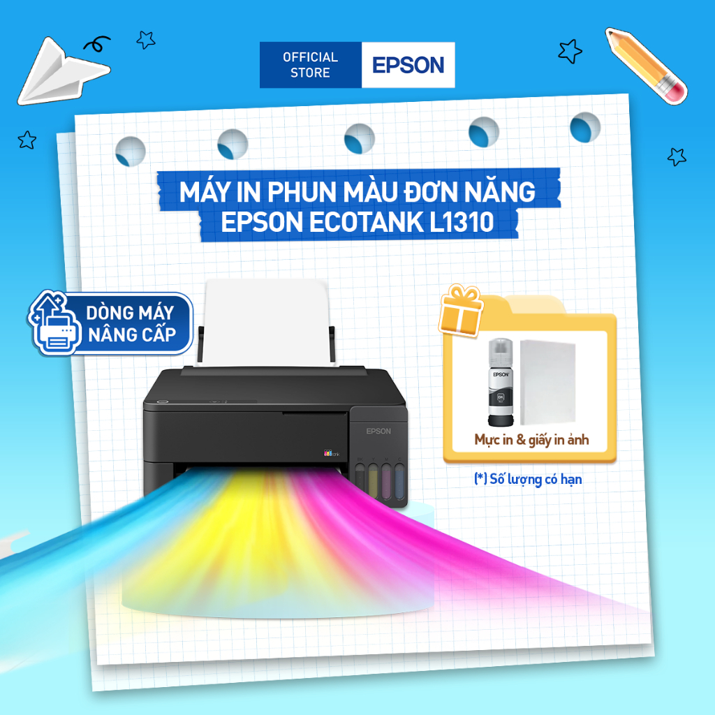 [CẢI TIẾN - MẪU CŨ L1210] Máy in phun màu Epson EcoTank L1310 | Độ phân giải cao 5760 dpi | In ảnh k