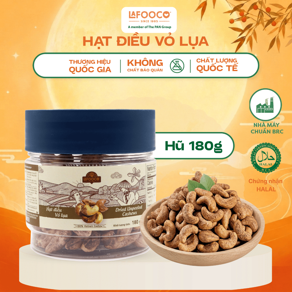 Hạt Điều Vỏ Lụa 180g LAFOOCO Dried Unpeel Cashew Nuts