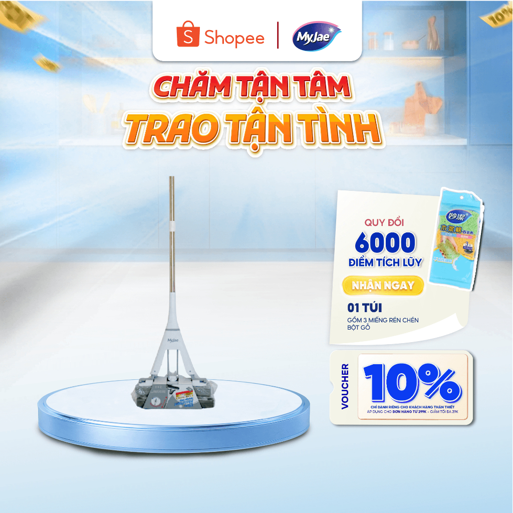 Cây Lau Nhà Mút Xốp Thấm Hút Nước PVA MyJae