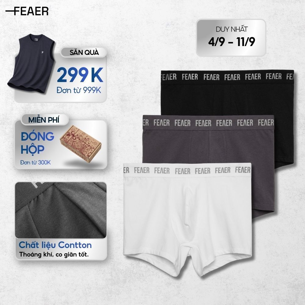 Quần lót nam Boxer chất liệu cao cấp, thoáng khí, co giãn, khử mùi - FEAER