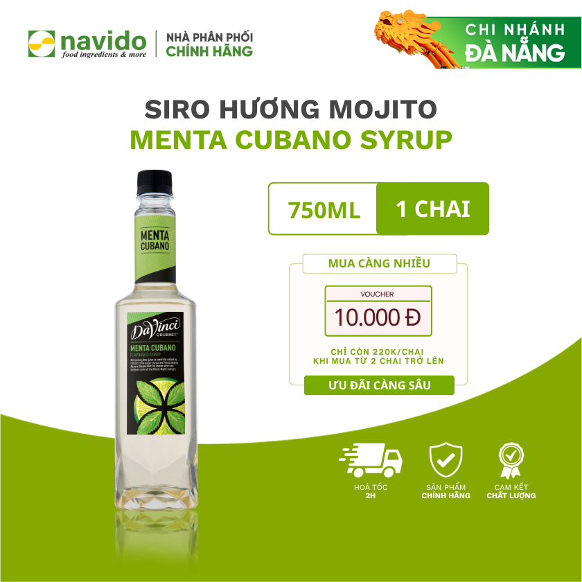 Siro Hương Mojito / Menta Cubano Syrup - DaVinci Gourmet (750ml)