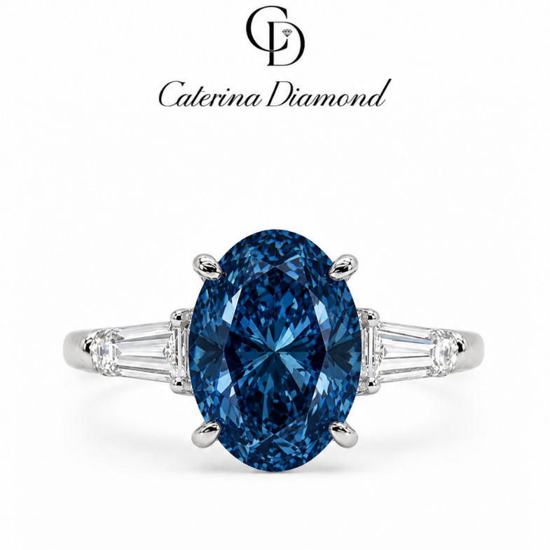 Nhẫn Caterina Diamond Kim Cương Moissanite Oval Prestige DR075BE