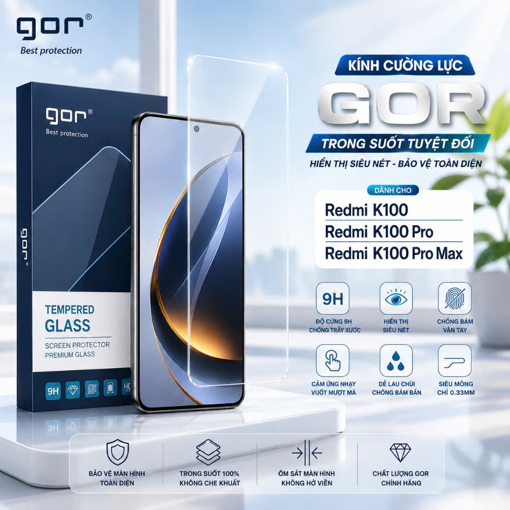 Kính Cường Lực Gor Redmi K100 PRO/ K100 PROMAX/ K100/ K90/ K90 Pro Max, K90 Ultra/ K90 MAX,K80 K80 P
