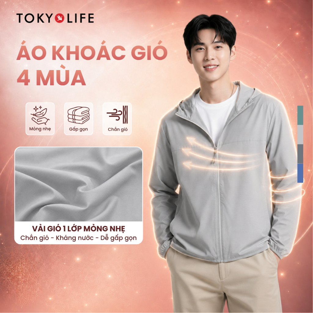 Áo khoác gió nam đa năng, tiện lợi 4 mùa TOKYOLIFE 40002351