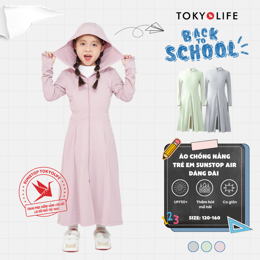 [Võ Hà Linh x TokyoLife] Áo chống nắng trẻ em SunStop Air dáng dài TOKYOLIFE 40004029