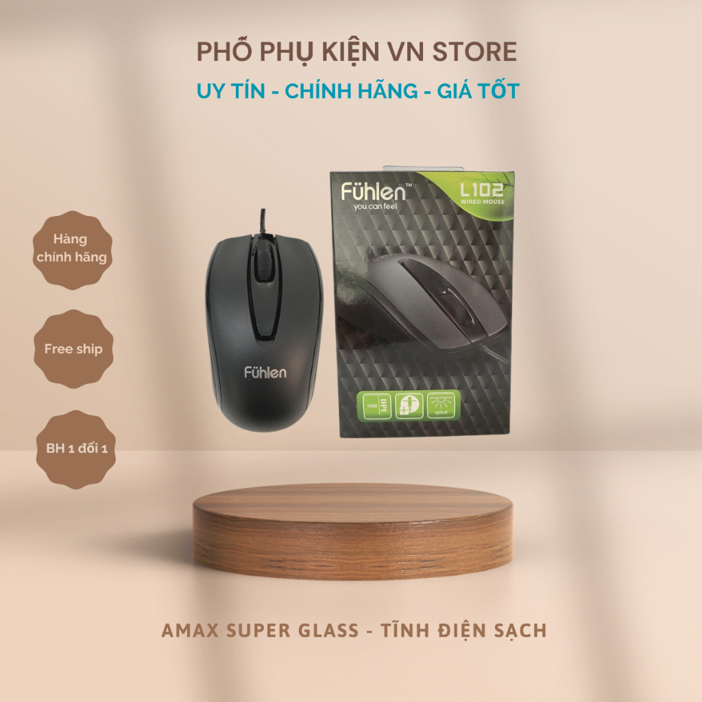 Chuột Văn Phòng, Gaming FUHLEN L102 - 1000 DPI - Thiết Kế Ergonomic (Chính Hãng Fuhlen)