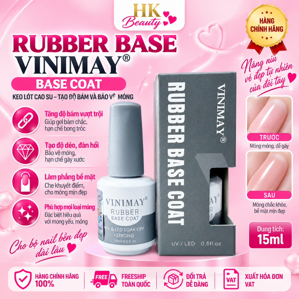 Rubber Base Vinimay Chính Hãng 15ml – Vinimay Rubber Base Coat
