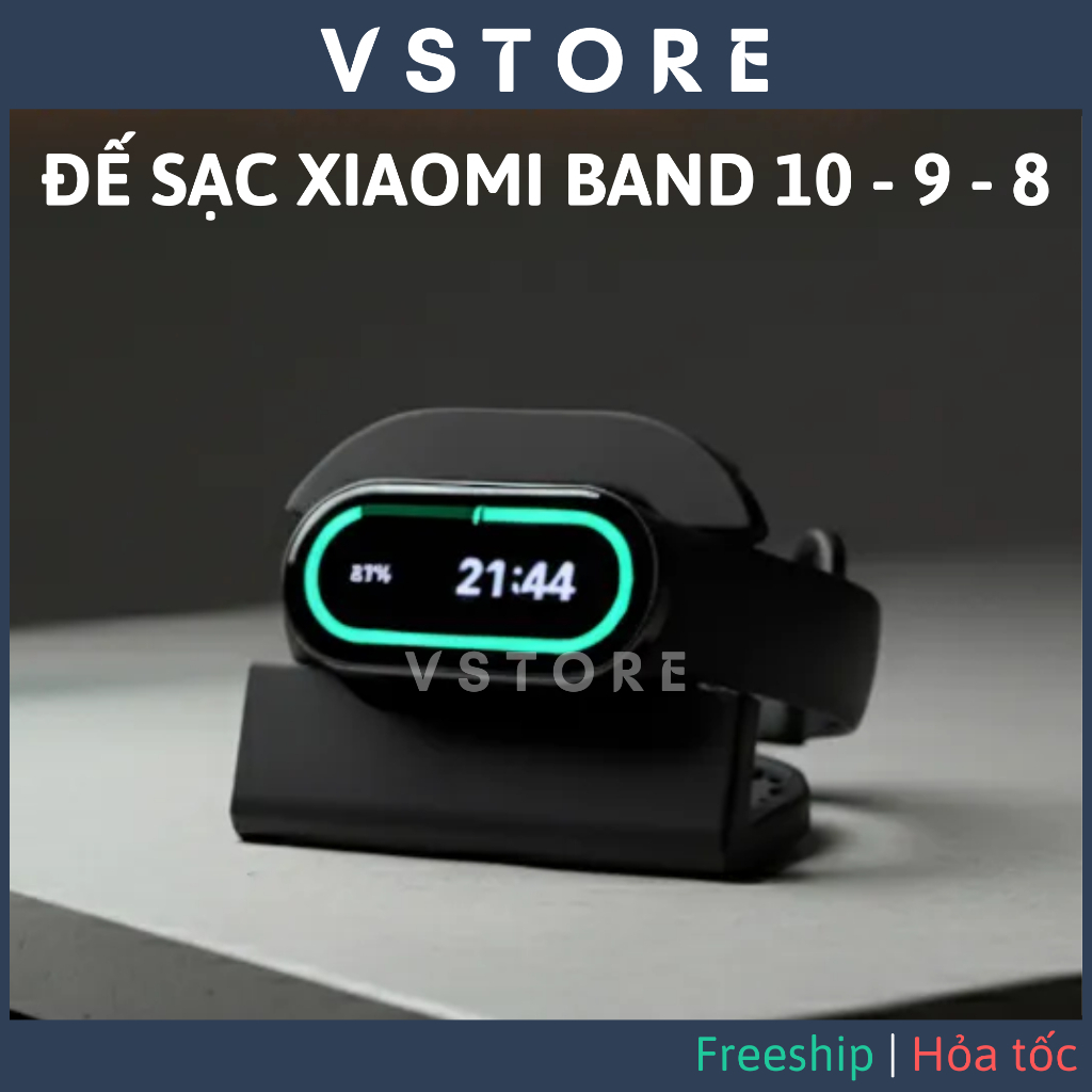Đế sạc cho Xiaomi Mi Band 10 9 8 trắng đen hồng VSTORE HCM