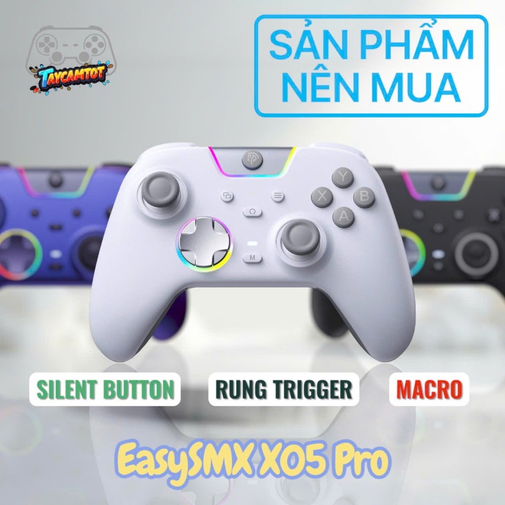 EasySMX X05 Pro - Silent Button - Rung Trigger -  Trigger Lock - Macro - Tay cầm chơi game không dây