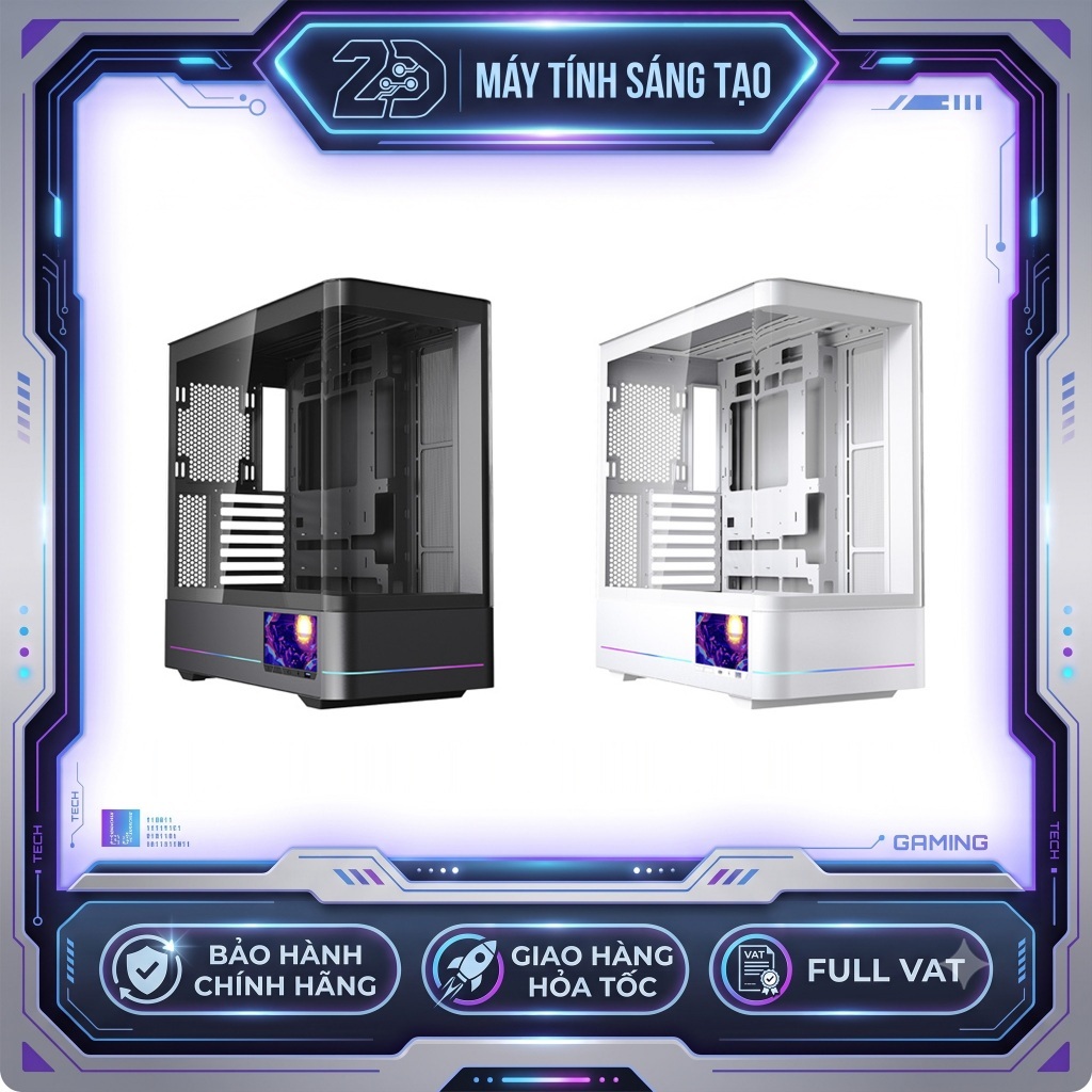 Vỏ Case JUNGLE LEOPARD AC-02 (ATX/ KÍNH CONG/ MÀN LCD/ Không kèm Quạt)