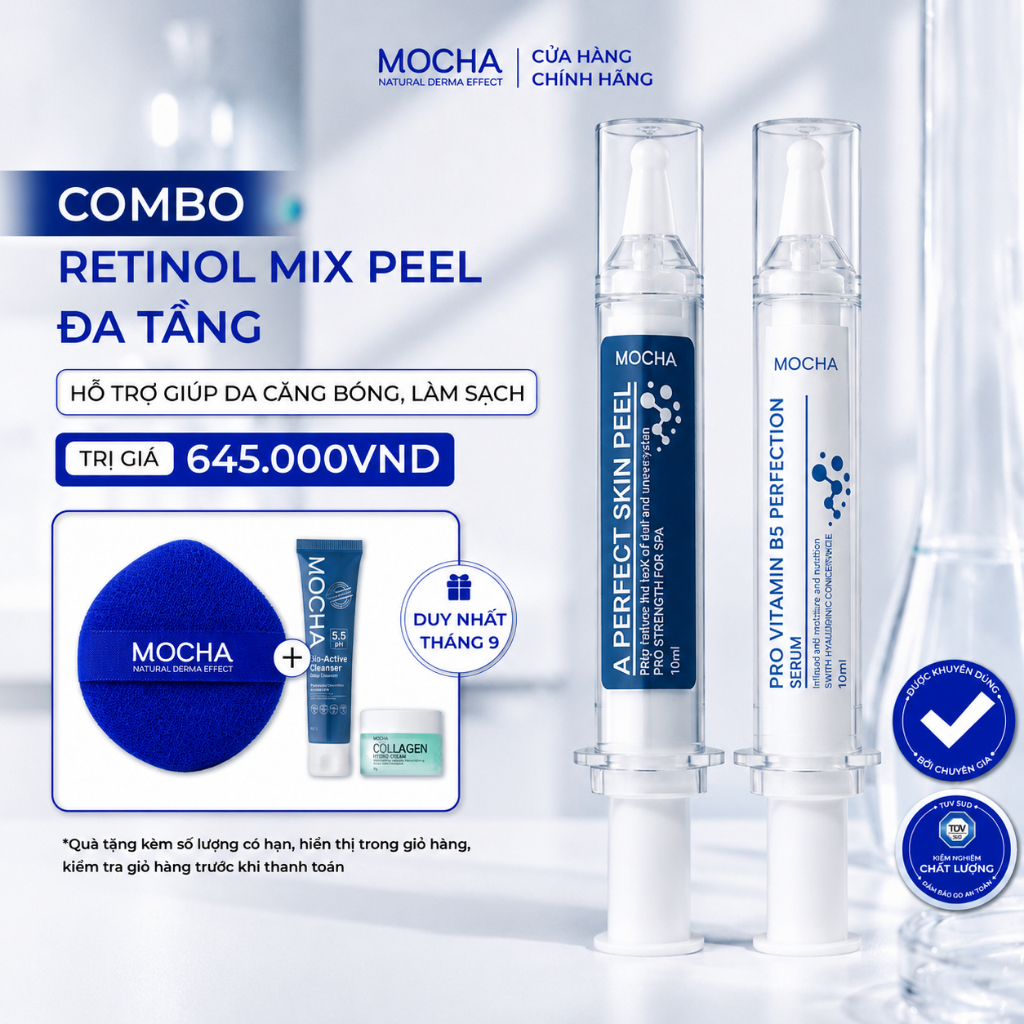 [Chính hãng] Retinol Mix Peel Mocha Peel da siêu vi tảo Cải thiện Nám, Skincare tại nhà
