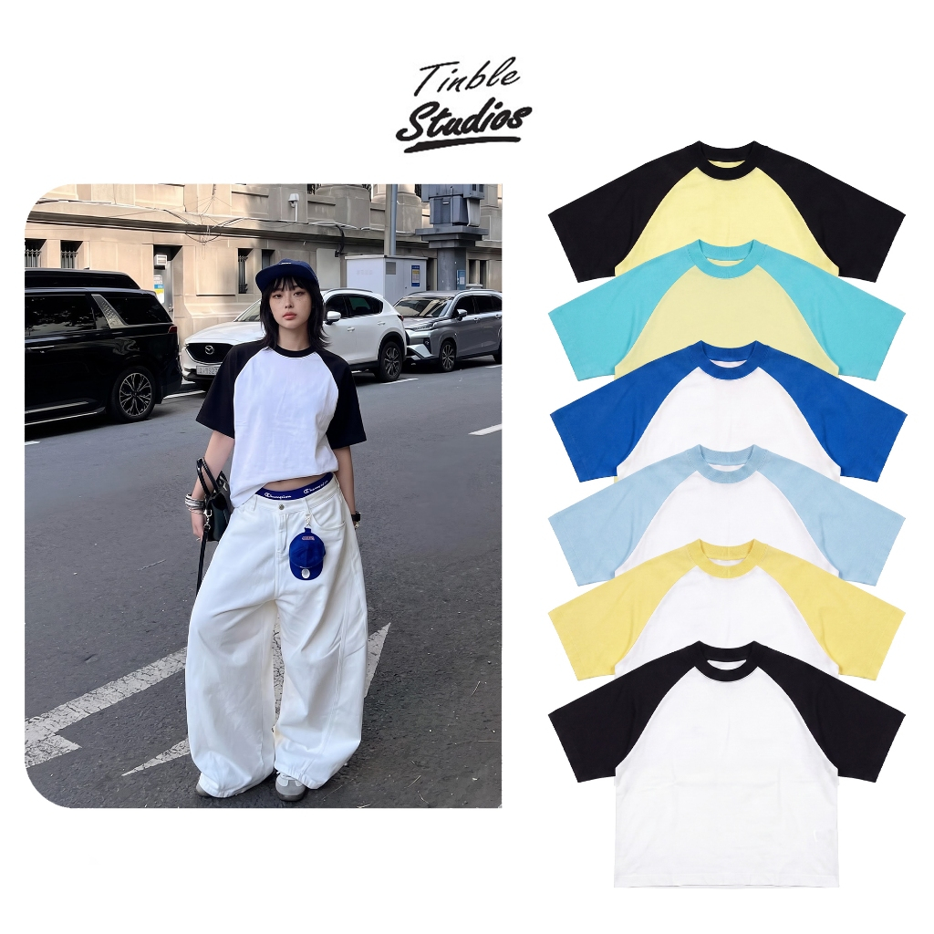 Áo Thun Raglan Form Boxy Trơn  - Cotton Dày 280GSM – Local Brand TINBLE