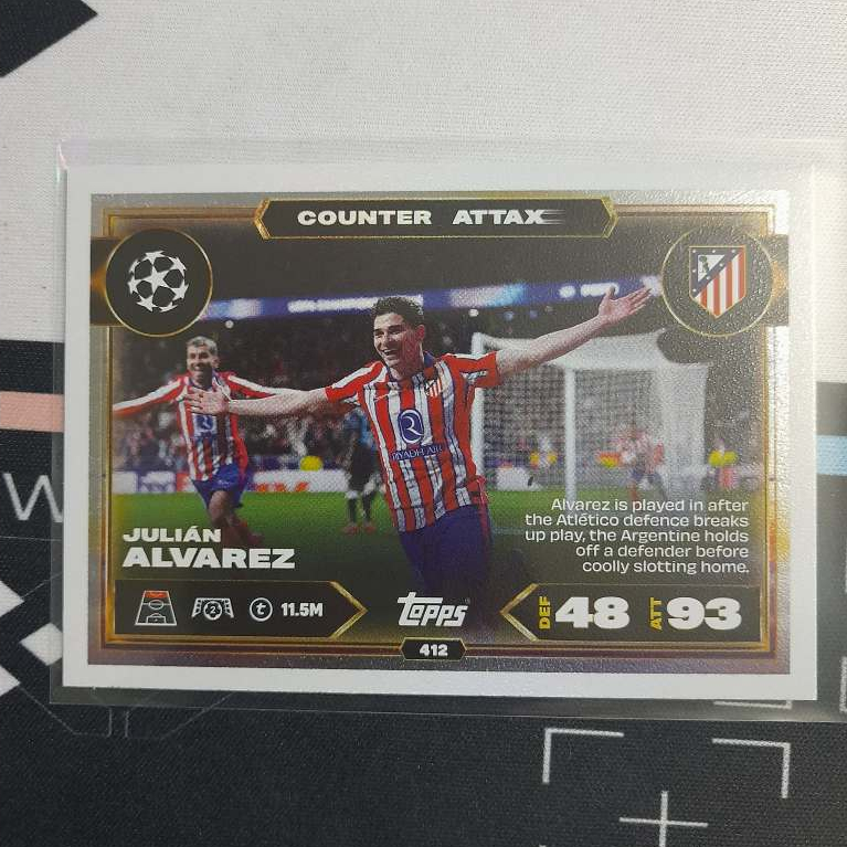 [Thẻ cầu thủ bóng đá] Julian Alvarez - Aletico Madrid - Couter Attax