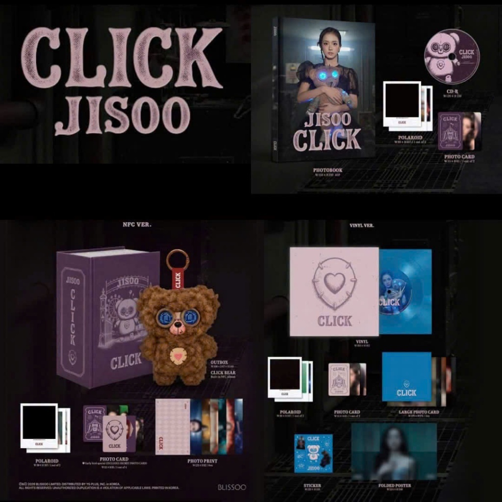 [HÀNG OFFICIAL] 𝐁𝐋𝐀𝐂𝐊𝐏𝐈𝐍𝐊 JISOO –  𝐀𝐋𝐁𝐔𝐌 [CLICK] PHOTOBOOK/NFC/VINYL (JISOO)