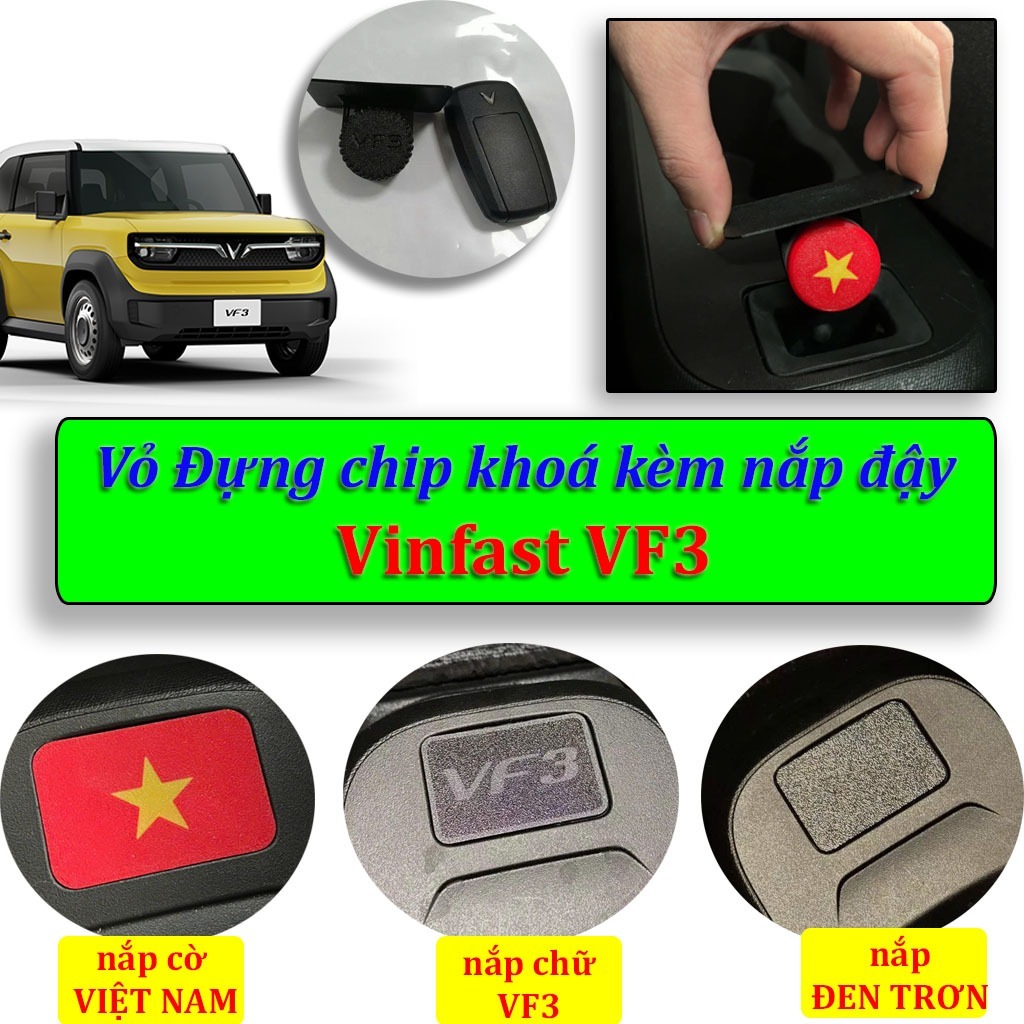 VINFAST VF3 -Vỏ chip từ, áo chip từ, hộp đựng chip từ, chip nhận dạng xe, khoá phụ dành cho VINFAST 