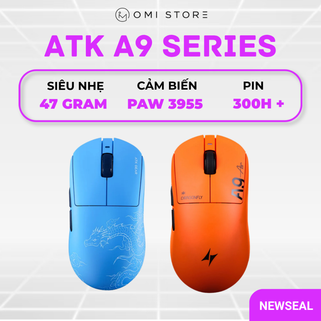 Chuột Gaming Không Dây ATK Dragonfly A9 SE | A9 | A9 Plus | A9 UltraMax 2.0 | A9 Air + | A9 Ultimate