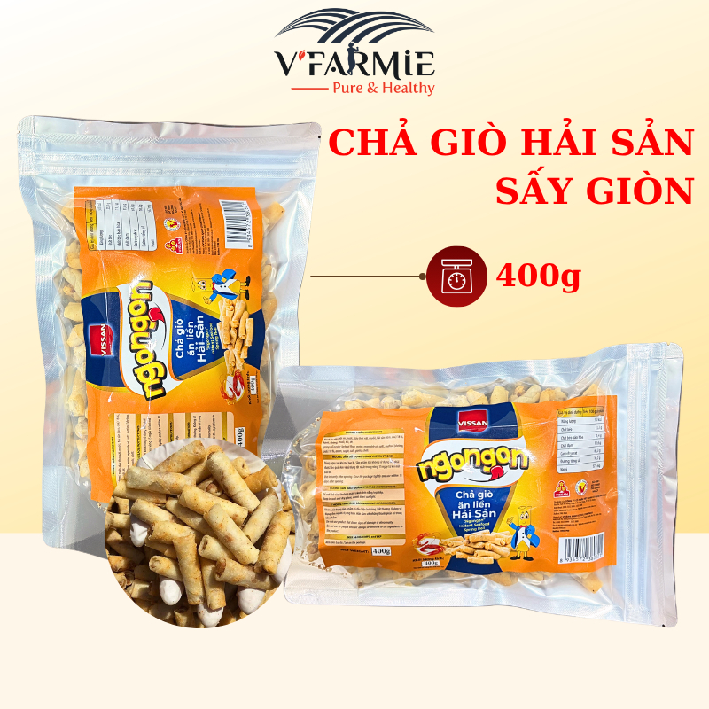 400g Chả giò ăn liền hải sản Vissan - Chả giò sấy giòn mini Ngon Ngon