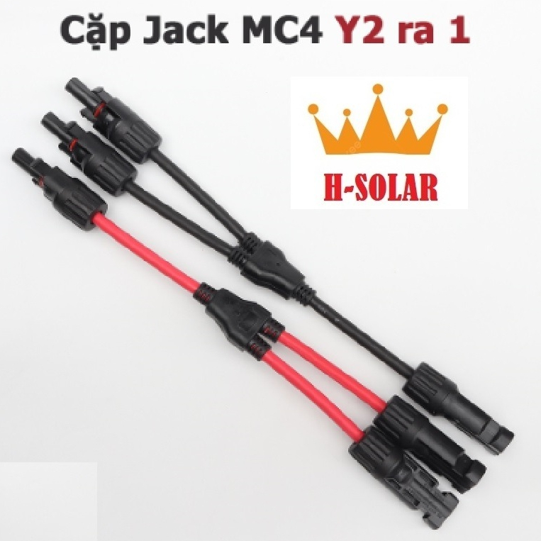 Đầu nối MC4 chữ Y vào 2 ra 1 chống nước IP67, vật liệu cách nhiệt PPO, điện áp 1500VDC