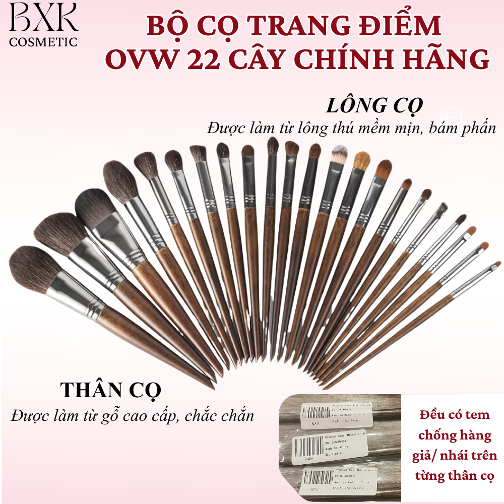 Bộ Cọ OVW Trang Điểm 22, 14 Cây Mềm Mịn Bám Phấn Trang Điểm Chuyên Dụng Cao Cấp BXK COSMETICS