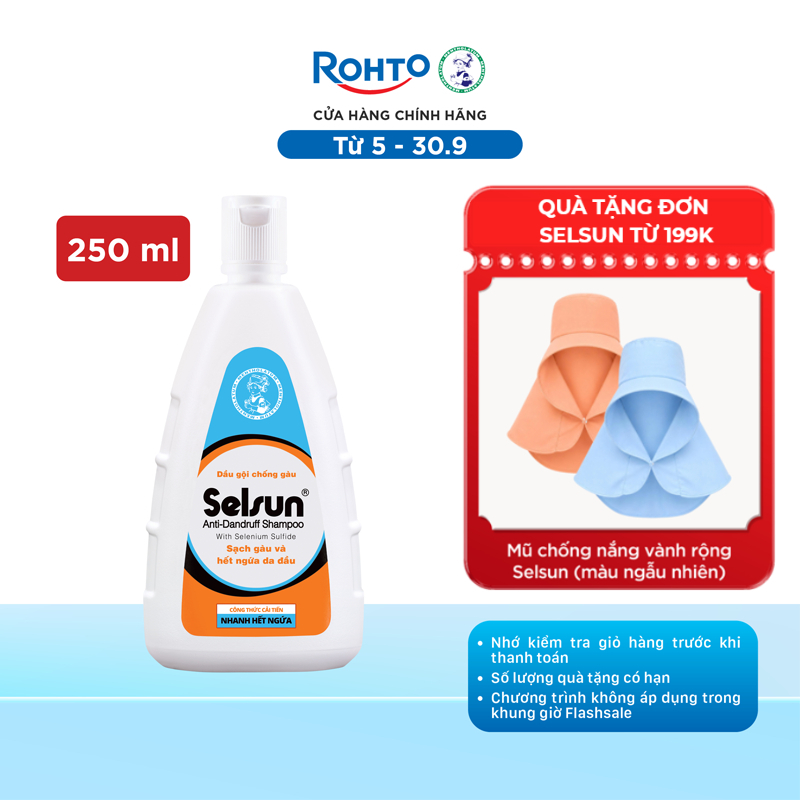 Dầu gội Selsun chống gàu, sạch gàu & hết ngứa da đầu Selsun Anti-Dandruff Shampoo 250ml