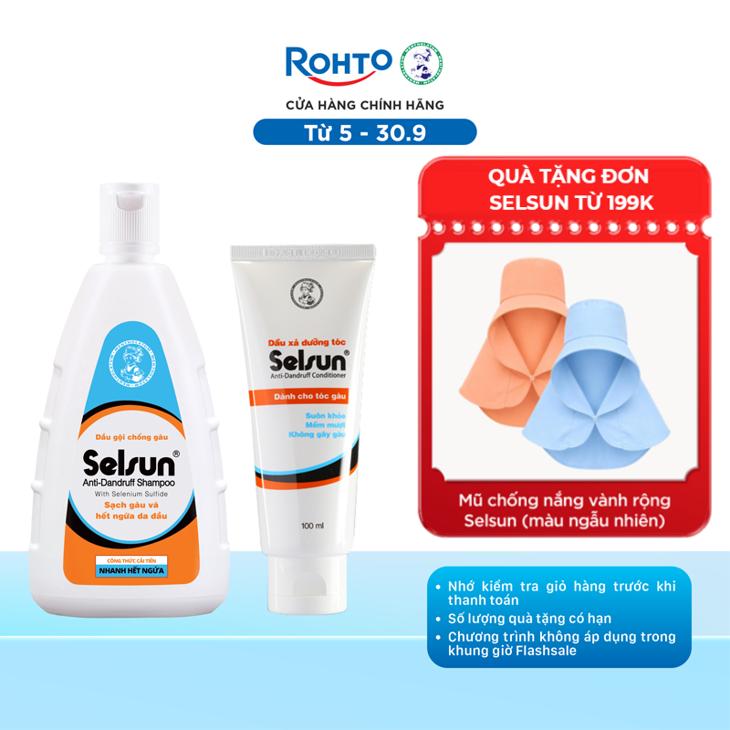 [VB] Bộ dầu gội Selsun & dầu xả Selsun: 1 Dầu gội Selsun Anti-Dandruff 250ml + 1 Dầu xả Selsun Anti-