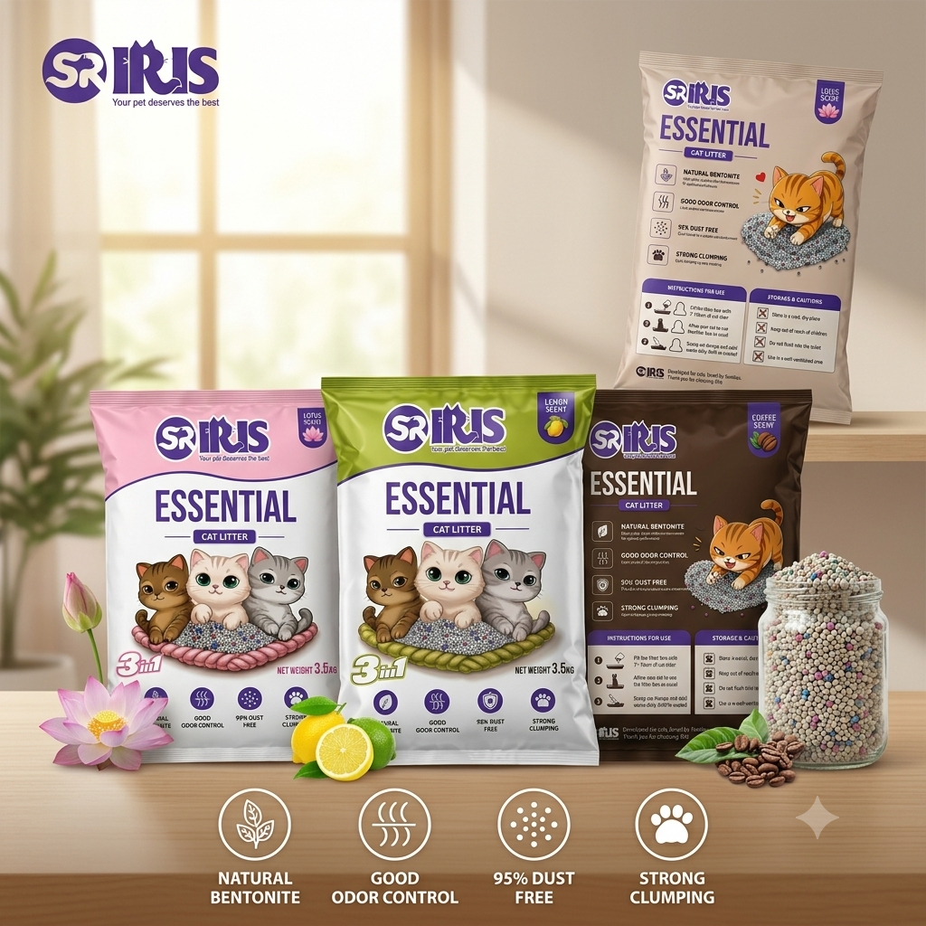 [Tải 6 Túi] Cát IRIS - Cát ESENTAL - Cát Vệ Sinh Cho Mèo Tải 6 Túi
