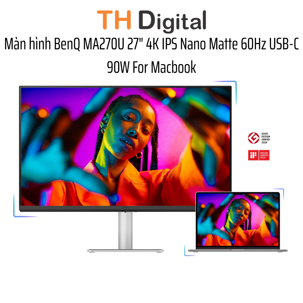 Màn hình BenQ MA270U 27" 4K IPS Nano Matte 60Hz USB-C 90W For Macbook - Hàng chính hãng